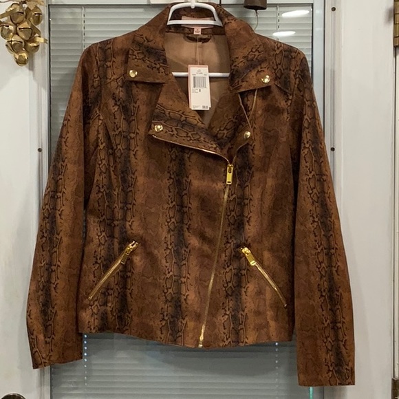 Philosophy Jackets & Blazers - NWT PHILOSOPHY FAUX SUEDE JACKET SNAKE SKIN PATTERN. MEDIUM